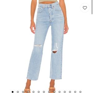 X REVOLVE Levi’s rib cage straight ankle Jean in Jazz Time.